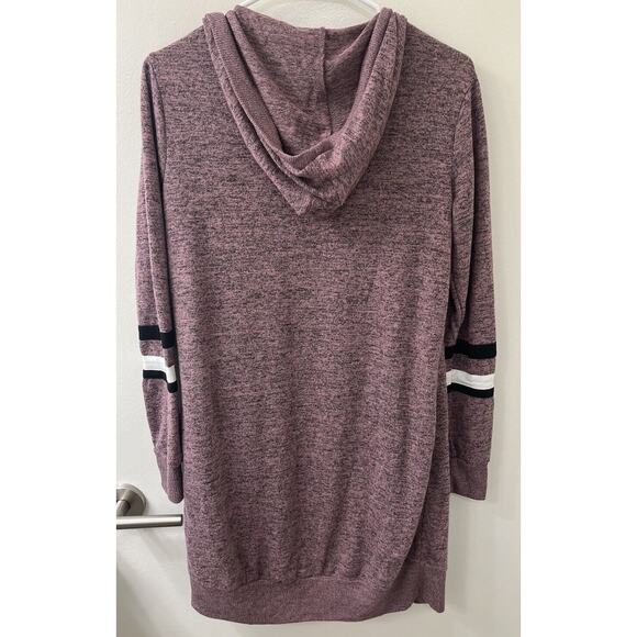 NWT Inspired Hearts Long Cardigan Hoodie Sz Small Women Open Front Stripes - Picture 4 of 5